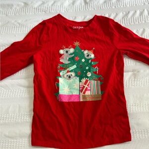 Cat and Jack Christmas koala long sleeve tee